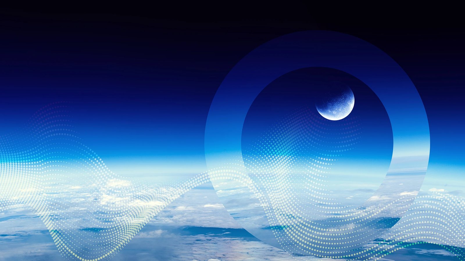 Corporate visual for Eclipse Global Connectivity’s new identity: Earth seen from space and concentric circles